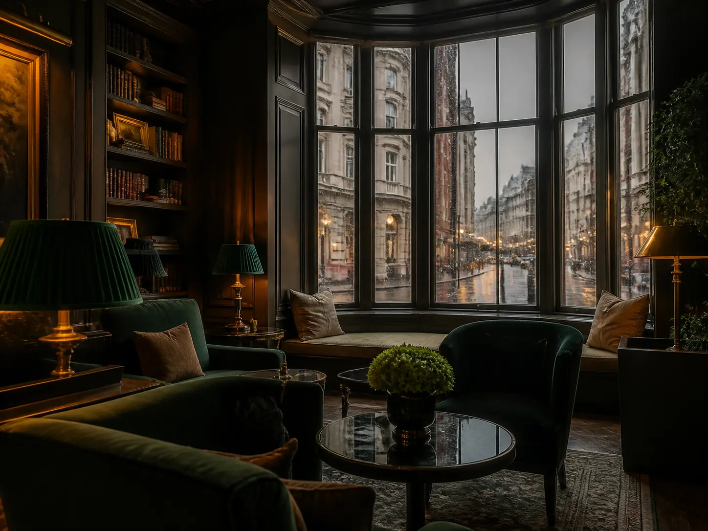 Salon read d’un hôtel londonien, visuel d’ambiance
