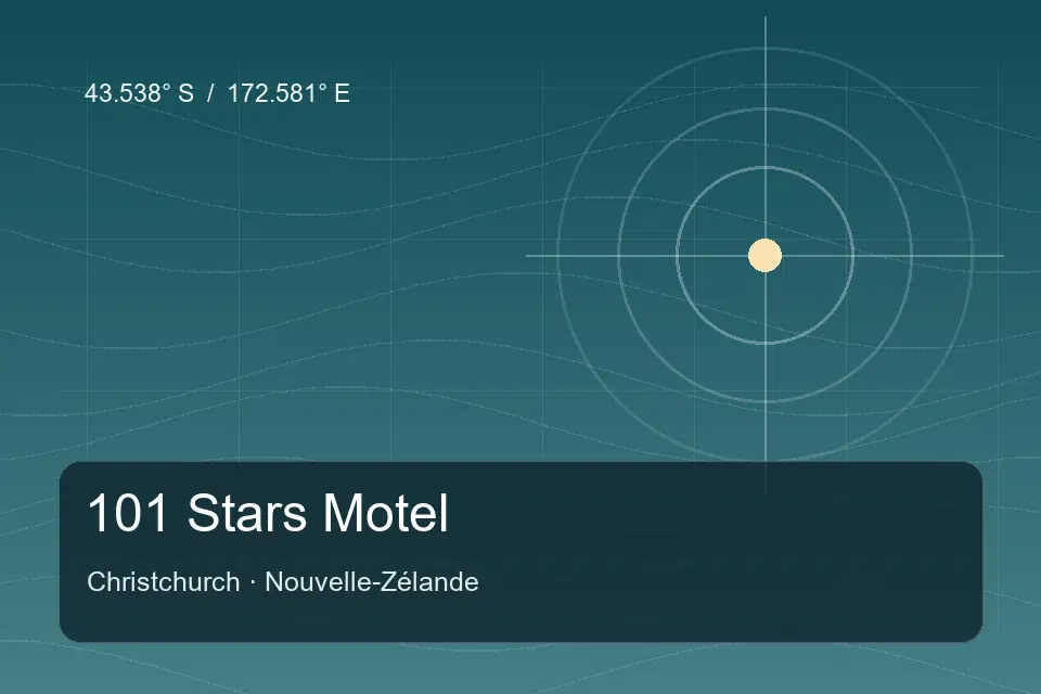 Illustrierter geografischer Orientierungspunkt für 101 Stars Motel in Christchurch
