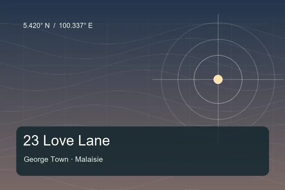 Riferimento geografico illustrato di 23 Love Lane a George Town