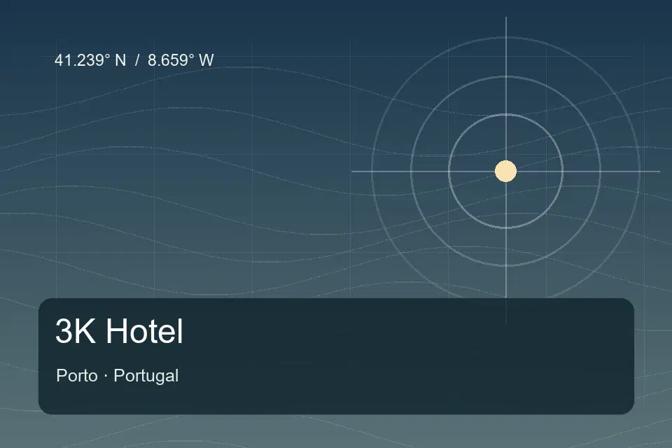 Referência geográfica ilustrada de 3K Hotel em Porto