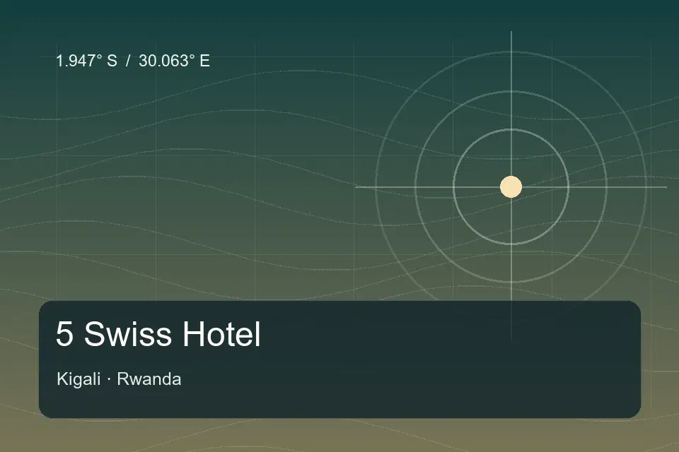 Illustrated geographic marker for 5 Swiss Hotel in Kigali