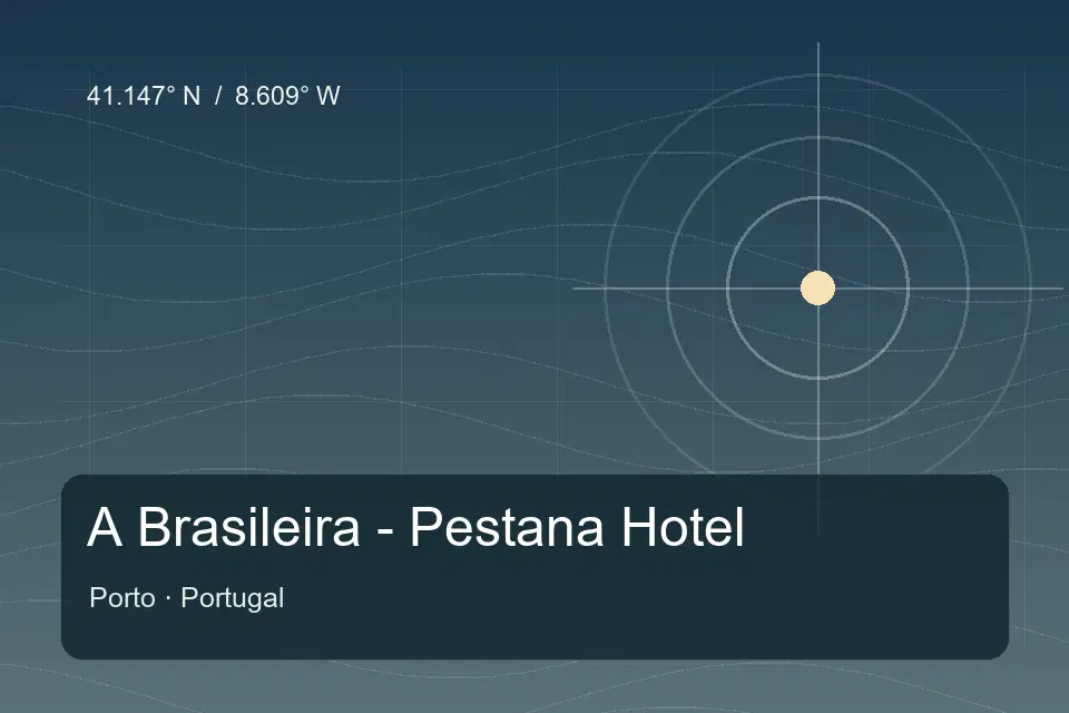 Referência geográfica ilustrada de A Brasileira - Pestana Hotel em Porto