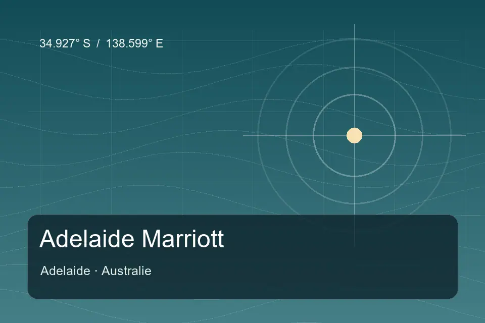 Illustrated geographic marker for Adelaide Marriott in Adelaide