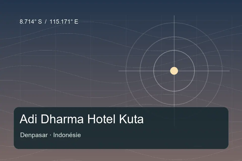 Illustrated geographic marker for Adi Dharma Hotel Kuta in Denpasar