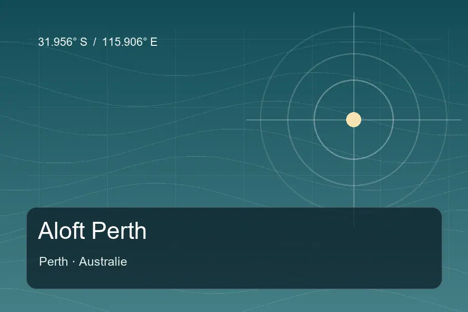 Illustrated geographic marker for Aloft Perth in Perth
