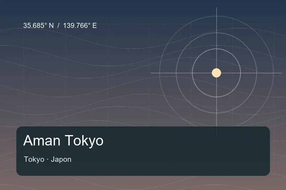 Illustrated geographic marker for Aman Tokyo in Tokyo