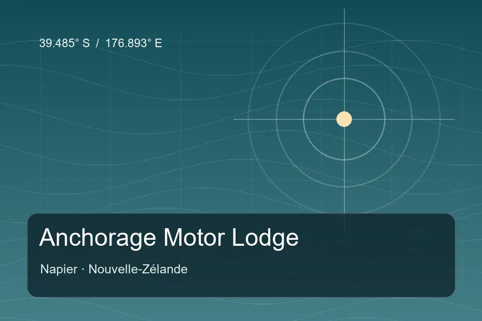 Repère géographique illustré de Anchorage Motor Lodge à Napier