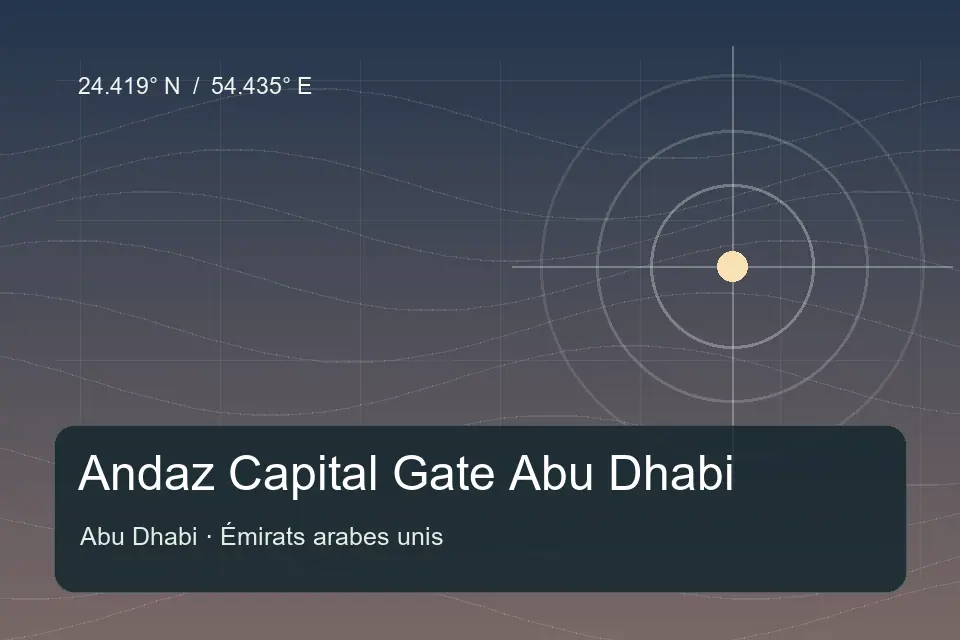 Illustrated geographic marker for Andaz Capital Gate Abu Dhabi in Abu Dhabi