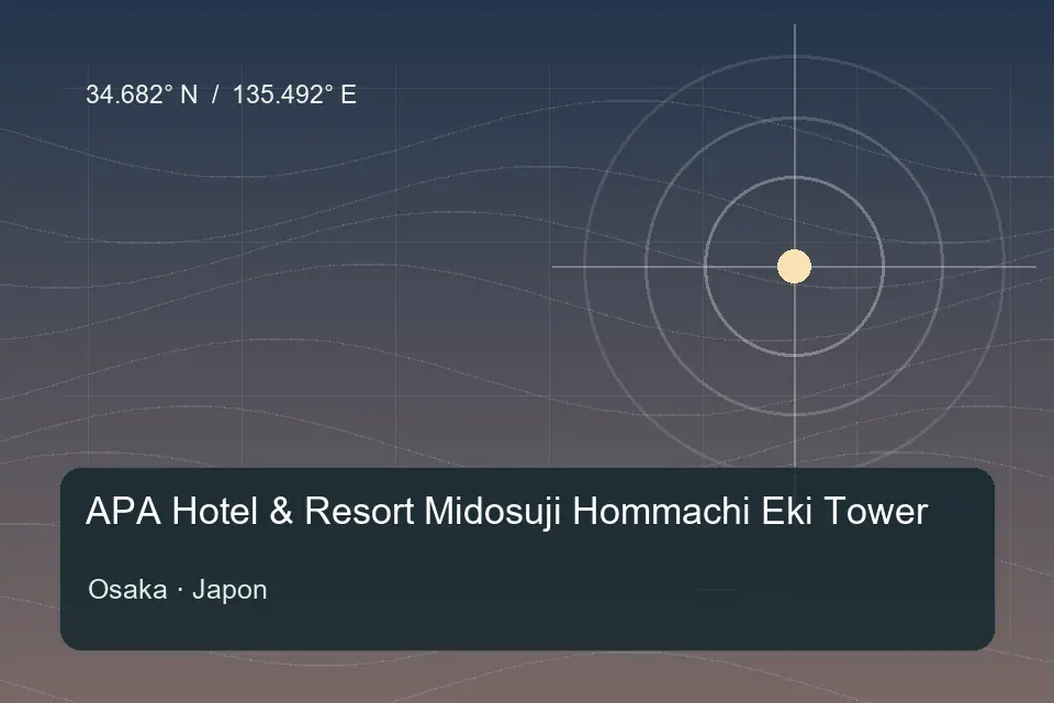 Repère géographique illustré de APA Hotel & Resort Midosuji Hommachi Eki Tower à Osaka