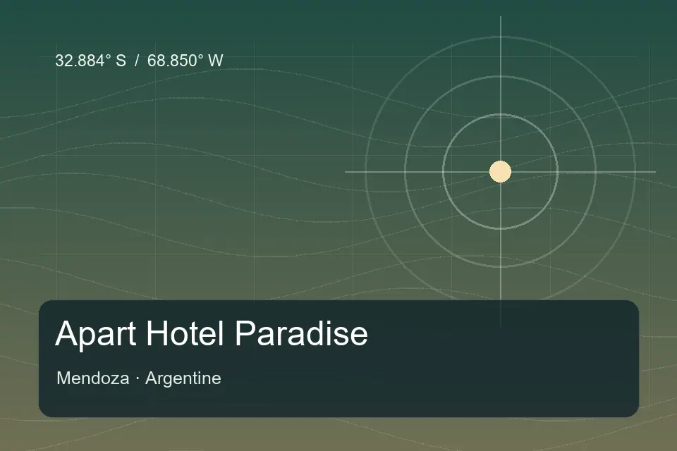 Illustrierter geografischer Orientierungspunkt für Apart Hotel Paradise in Mendoza