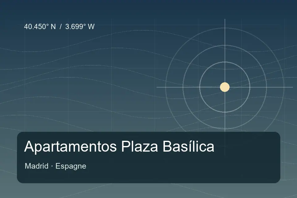 Illustrierter geografischer Orientierungspunkt für Apartamentos Plaza Basílica in Madrid