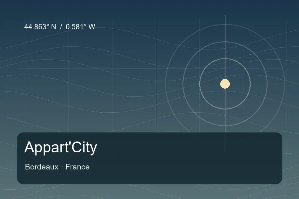 Repère géographique illustré de Appart'City à Bordeaux
