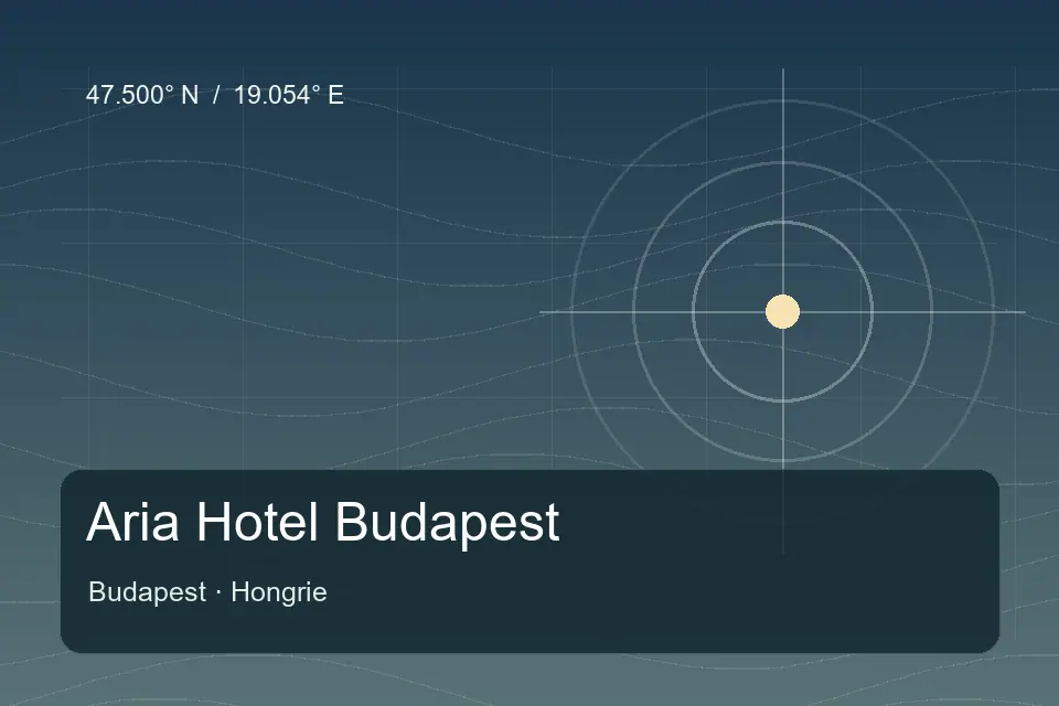 Riferimento geografico illustrato di Aria Hotel Budapest a Budapest