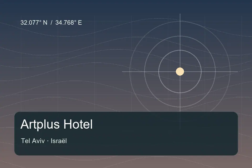 Illustrierter geografischer Orientierungspunkt für Artplus Hotel in Tel Aviv