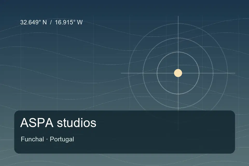 Illustrierter geografischer Orientierungspunkt für ASPA studios in Funchal