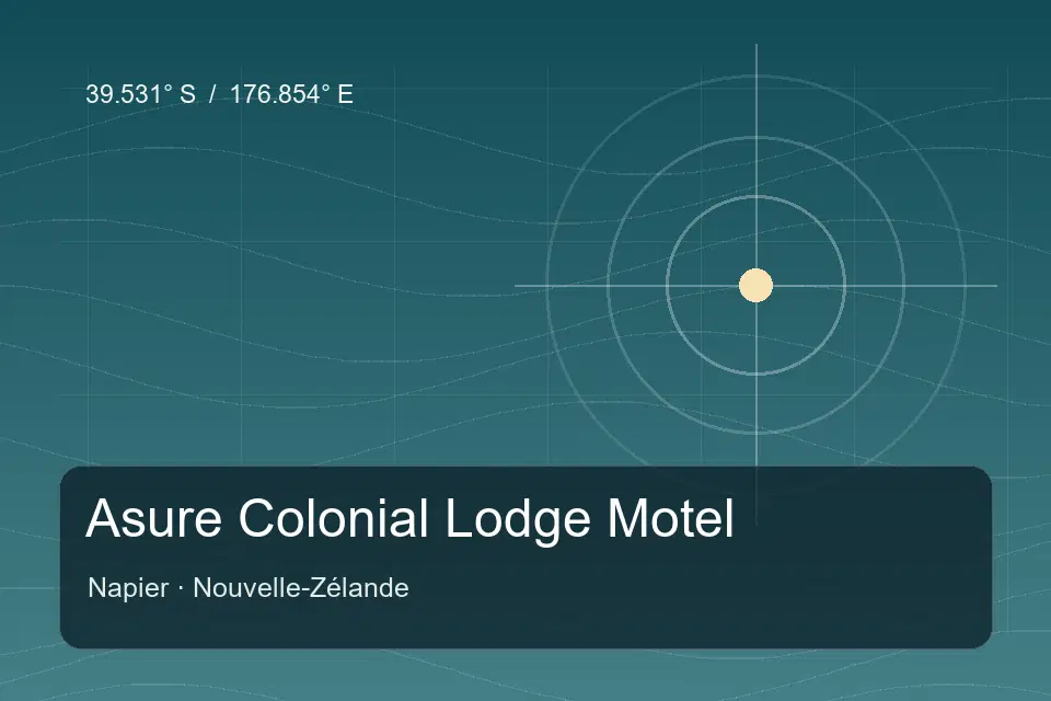 Repère géographique illustré de Asure Colonial Lodge Motel à Napier