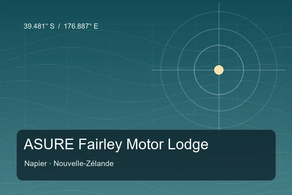 Repère géographique illustré de ASURE Fairley Motor Lodge à Napier