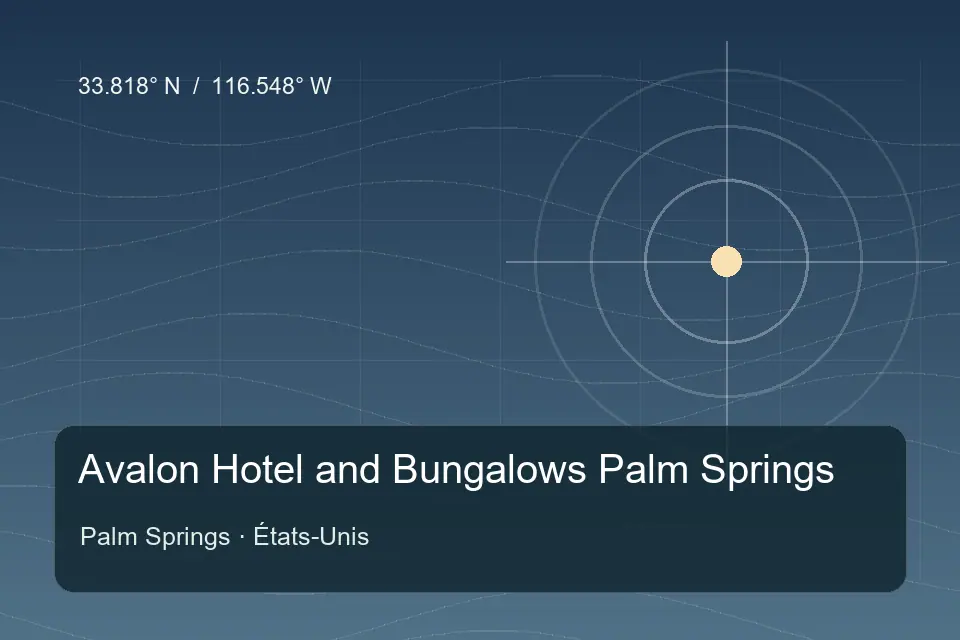 Riferimento geografico illustrato di Avalon Hotel and Bungalows Palm Springs a Palm Springs