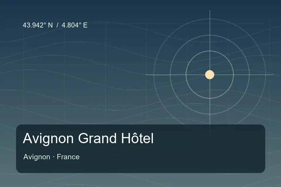 Riferimento geografico illustrato di Avignon Grand Hôtel a Avignon