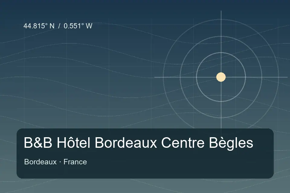 Repère géographique illustré de B&B Hôtel Bordeaux Centre Bègles à Bordeaux