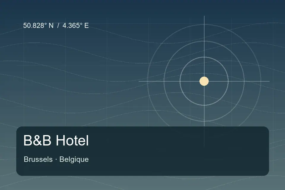 Riferimento geografico illustrato di B&B Hotel a Brussels