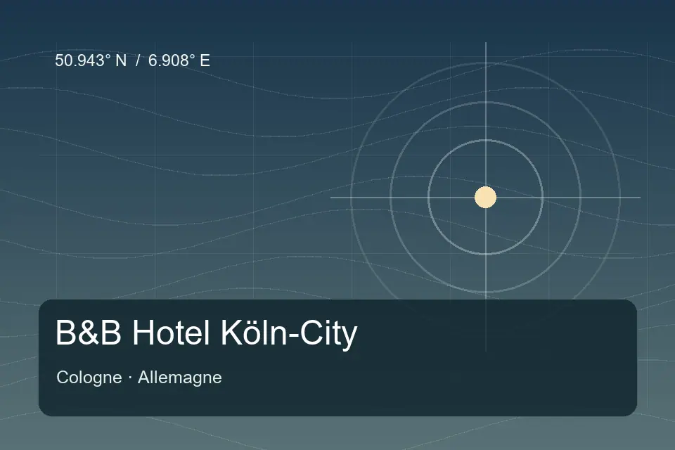 Referência geográfica ilustrada de B&B Hotel Köln-City em Cologne