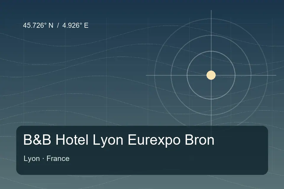 Riferimento geografico illustrato di B&B Hotel Lyon Eurexpo Bron a Lyon