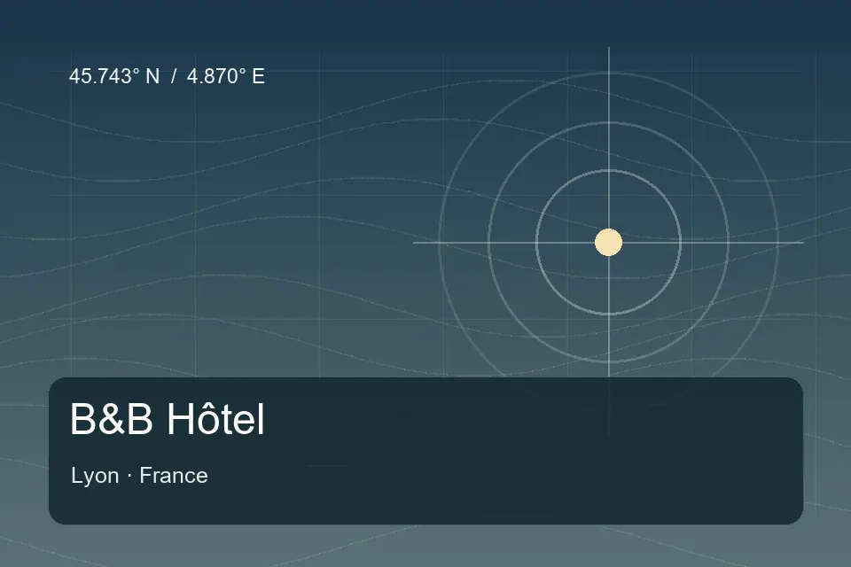Riferimento geografico illustrato di B&B Hôtel a Lyon