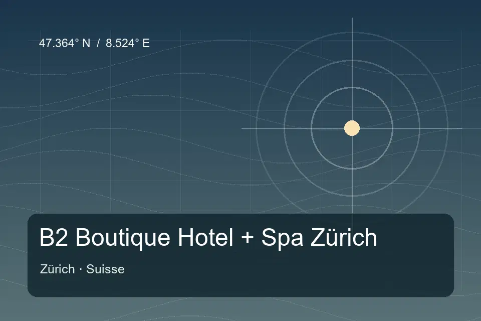 Referência geográfica ilustrada de B2 Boutique Hotel + Spa Zürich em Zürich