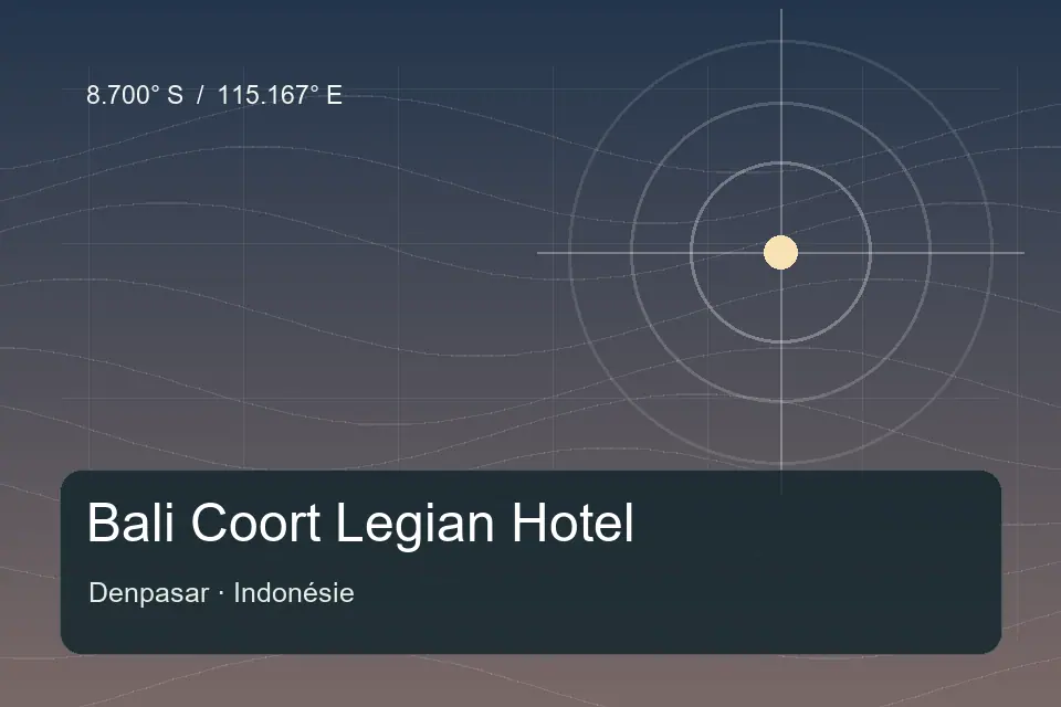 Illustrated geographic marker for Bali Coort Legian Hotel in Denpasar