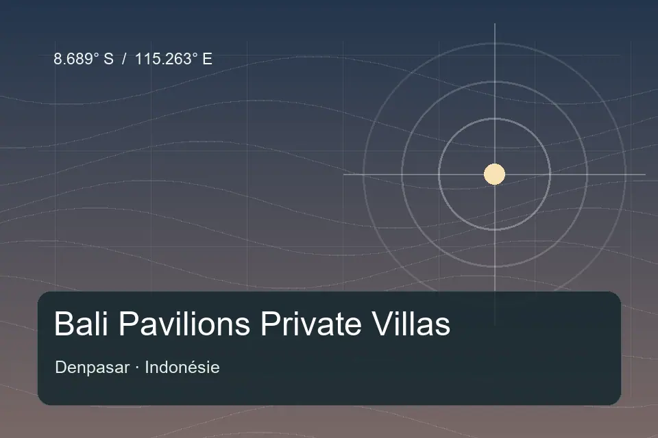 Illustrated geographic marker for Bali Pavilions Private Villas in Denpasar