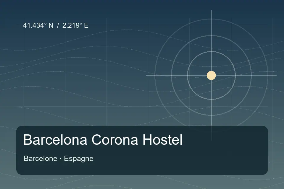 Illustrated geographic marker for Barcelona Corona Hostel in Barcelona