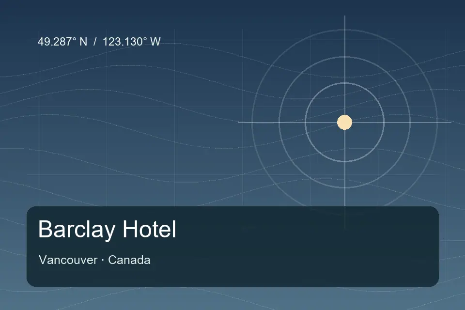Illustrierter geografischer Orientierungspunkt für Barclay Hotel in Vancouver