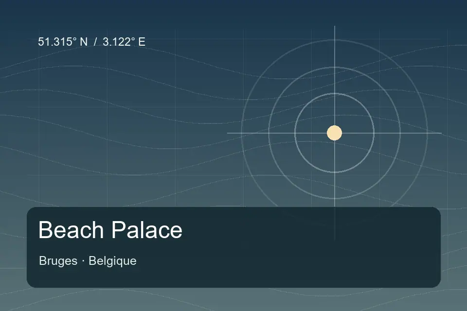 Referência geográfica ilustrada de Beach Palace em Bruges