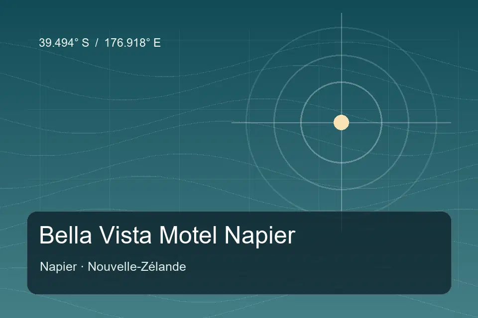 Illustrated geographic marker for Bella Vista Motel Napier in Napier