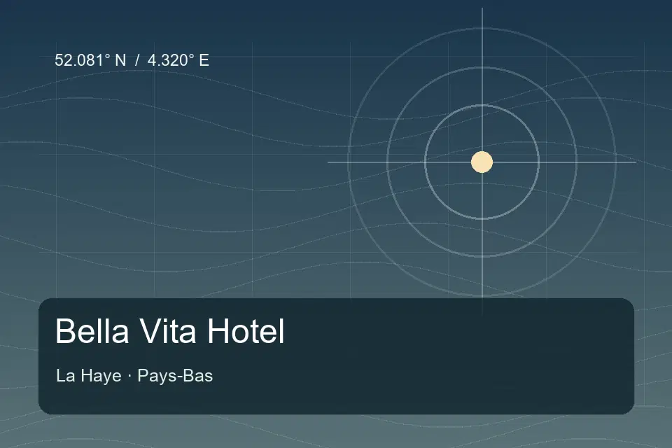 Illustrierter geografischer Orientierungspunkt für Bella Vita Hotel in La Haye