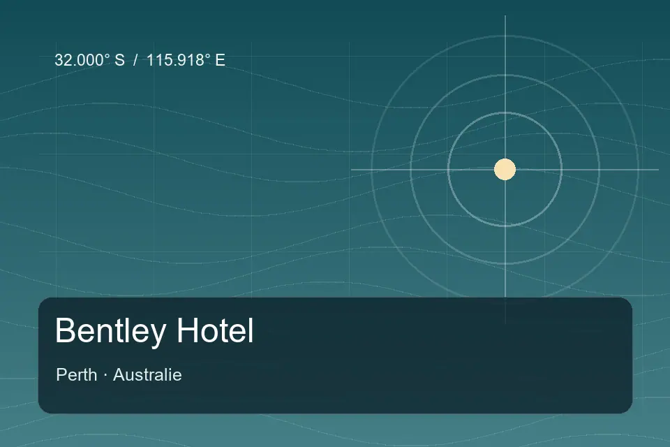Referencia geográfica ilustrada de Bentley Hotel en Perth