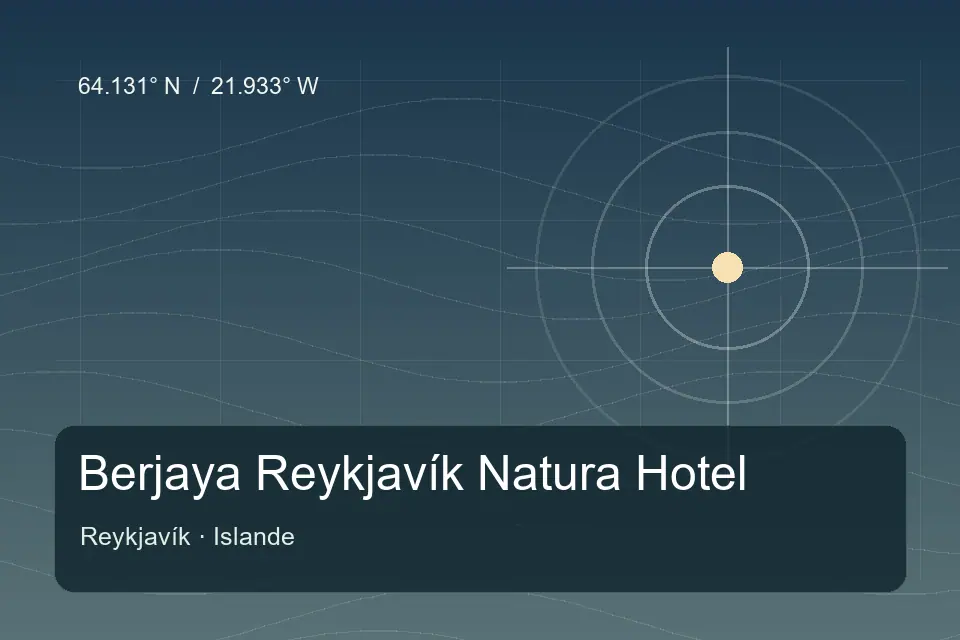 Illustrierter geografischer Orientierungspunkt für Berjaya Reykjavík Natura Hotel in Reykjavík