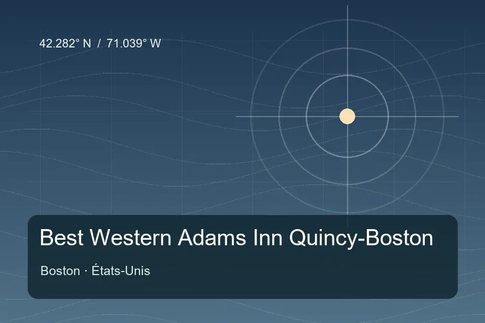Illustrated geographic marker for Best Western Adams Inn Quincy-Boston in Boston