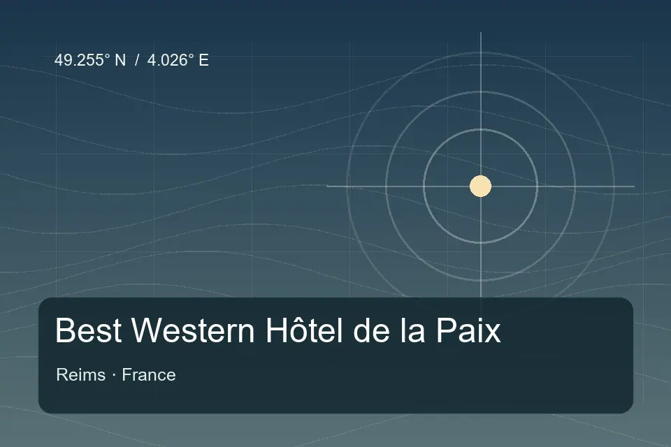 Illustrated geographic marker for Best Western Hôtel de la Paix in Reims