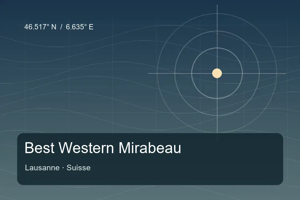 Referência geográfica ilustrada de Best Western Mirabeau em Lausanne