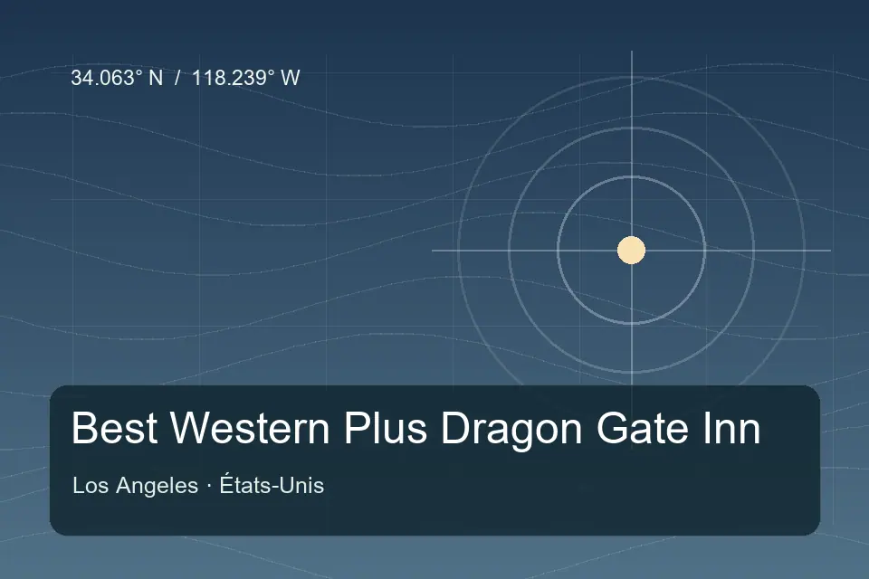 Illustrated geographic marker for Best Western Plus Dragon Gate Inn in Los Angeles