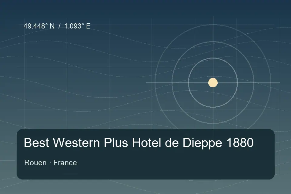 Illustrated geographic marker for Best Western Plus Hotel de Dieppe 1880 in Rouen