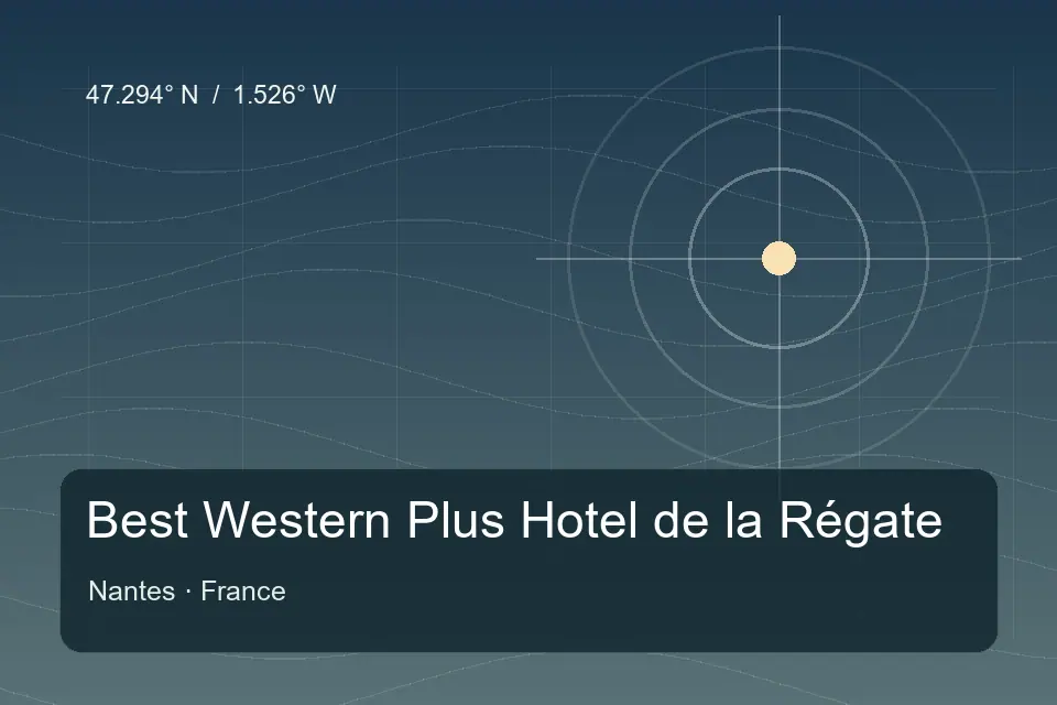 Illustrierter geografischer Orientierungspunkt für Best Western Plus Hotel de la Régate in Nantes