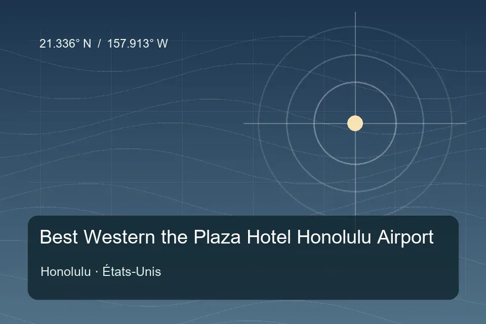 Illustrated geographic marker for Best Western the Plaza Hotel Honolulu Airport in Honolulu