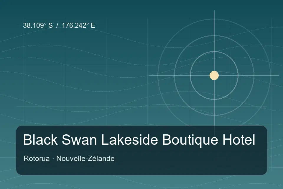 Illustrierter geografischer Orientierungspunkt für Black Swan Lakeside Boutique Hotel in Rotorua