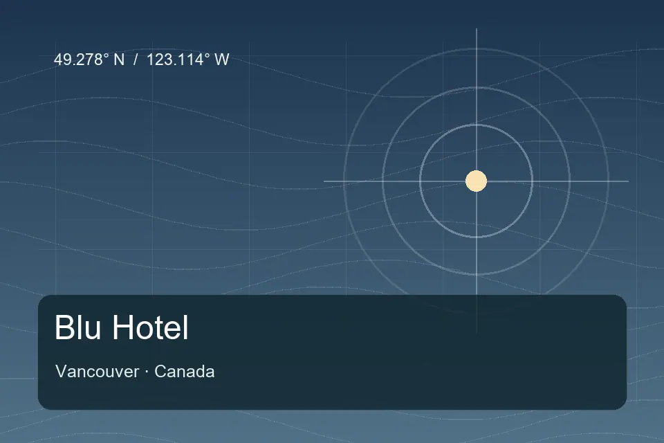 Referência geográfica ilustrada de Blu Hotel em Vancouver