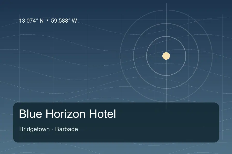 Referencia geográfica ilustrada de Blue Horizon Hotel en Bridgetown
