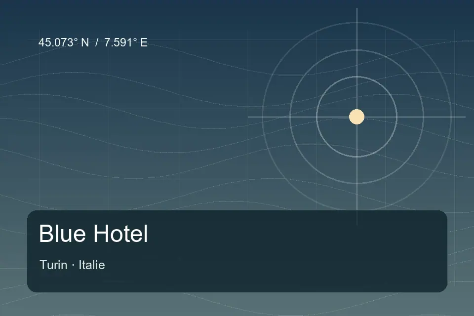 Referência geográfica ilustrada de Blue Hotel em Turin