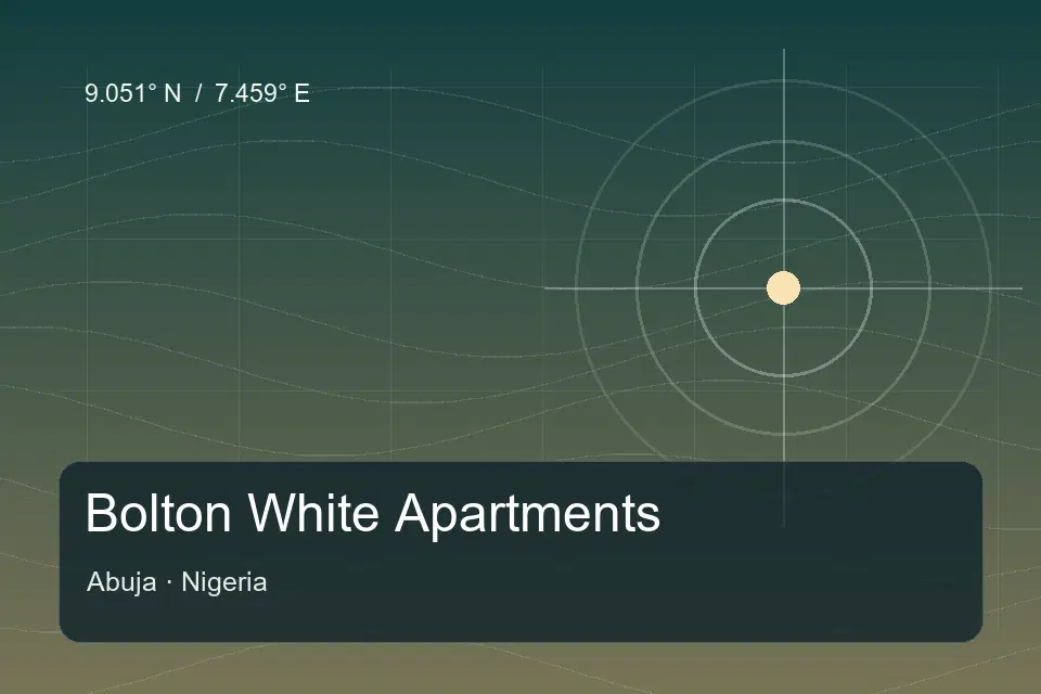 Riferimento geografico illustrato di Bolton White Apartments a Abuja